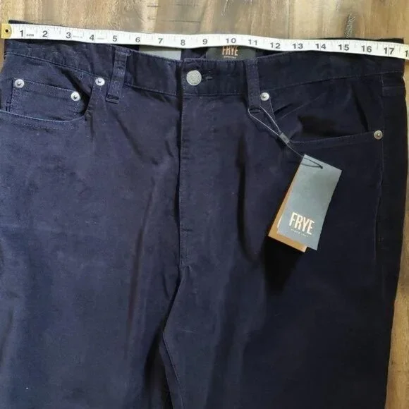 Frye Melissa Pants Womens 31 Mid Rise Skinny Velvet Navy Blue - Picture 5 of 5